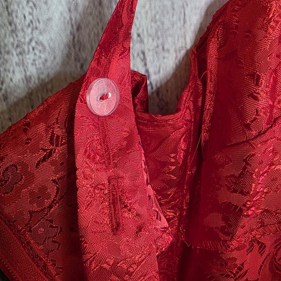 VTG Red Brocade Mini Dress & Bolero Set Jodi Schwartz Western Rodeo Glam, Sz 5 - Picture 6 of 11